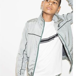 Stylish Kids Windbreaker Jacket in Gray green by boutique brand Sometime Soon